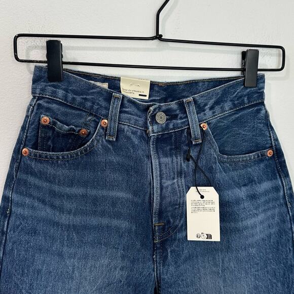 Levi’s 501 ‘81 Jeans Blue Beauty Medium Wash Mom Jean Tapered Leg  size 23 - Picture 5 of 11